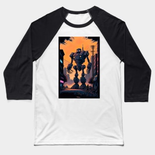 Giant futuristic robot attacking the city Baseball T-Shirt